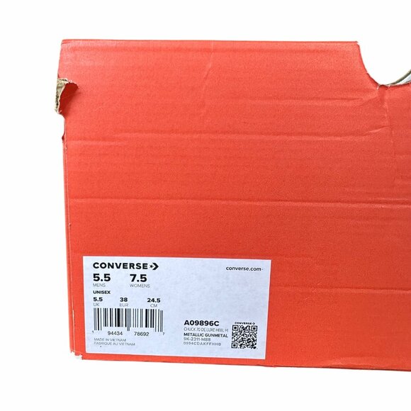 ⭐Converse Chuck 70 De Luxe Heel 5.5 Mens Shoes Sneakers Metallic Silver A09896C⭐ - Picture 9 of 10